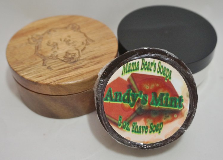 Andy's Mint (Chocolate and Peppermint) Shaving Soap - Click Image to Close