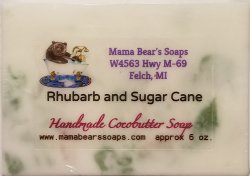 Rhubarb and Sugar Cane Cocoa Butter Bath Soap